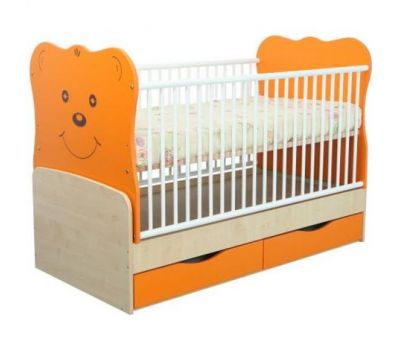 Patut Transformabil Teddy cu leganare Natur-Orange - MyKids - MyKids