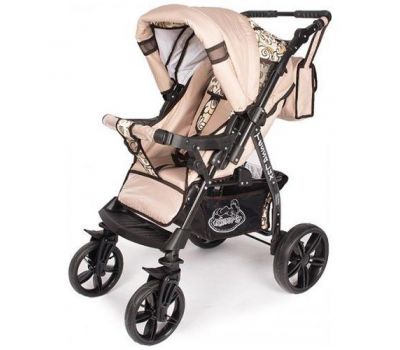 Carucior Hubners Tessa Lux 3 in 1 - Crem Floricele - Chipolino