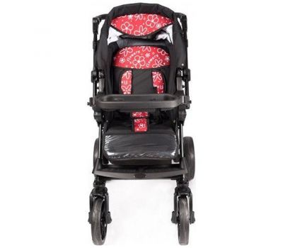 Carucior Hubners Tessa Lux 3 in 1 - Rosu Floricele - Chipolino