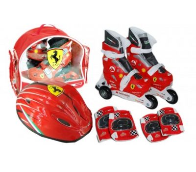 Set role cu accesorii protectie incluse Ferrari marimi reglabile 31-34 - Saica - Saica