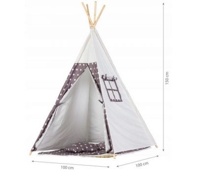 Cort de indieni TIPI-03 cu salteluta + perne - Alb - Ecotoys - Ecotoys