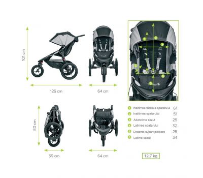 Carucior Summit X3 Black/Gray - Baby Jogger - Baby Jogger