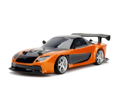 Masina Fast and Furious Mazda RX-7 Drift cu anvelope si telecomanda - Jada Toys - Jada Toys