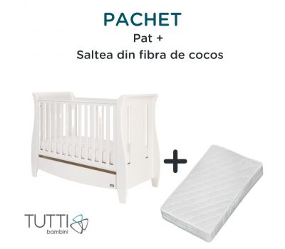 Tutti Bambini – Set patut Katie Alb + salteluta pentru bebelusi - Tutti Bambini