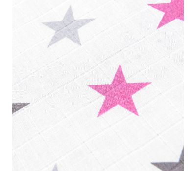 Sac de dormit copii de vara din muselina Kidizi Pink Stars 70 cm - Kidizi